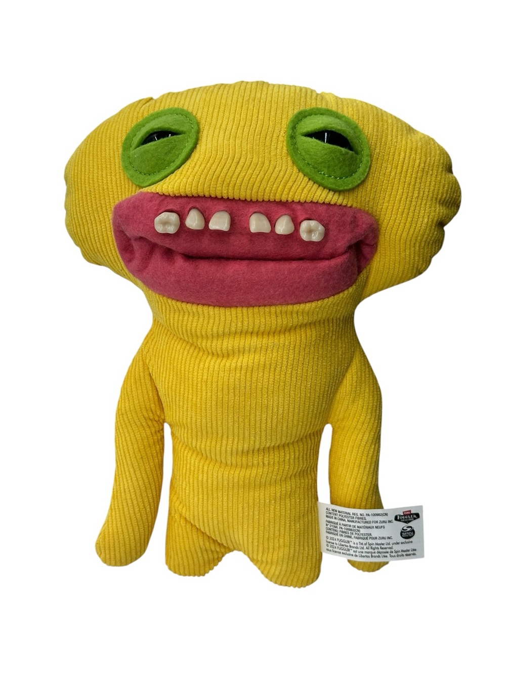 Fuggler New Fuggs On The Block Smiley O’Riley Yellow Corduroy Plush Monster EUC